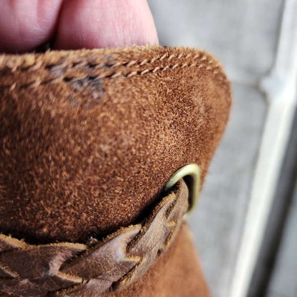 Born Womens Sylvia Ankle Bootie Brown Distressed sz 6 Leather Upper Cowgirl Boho - Picture 11 of 13